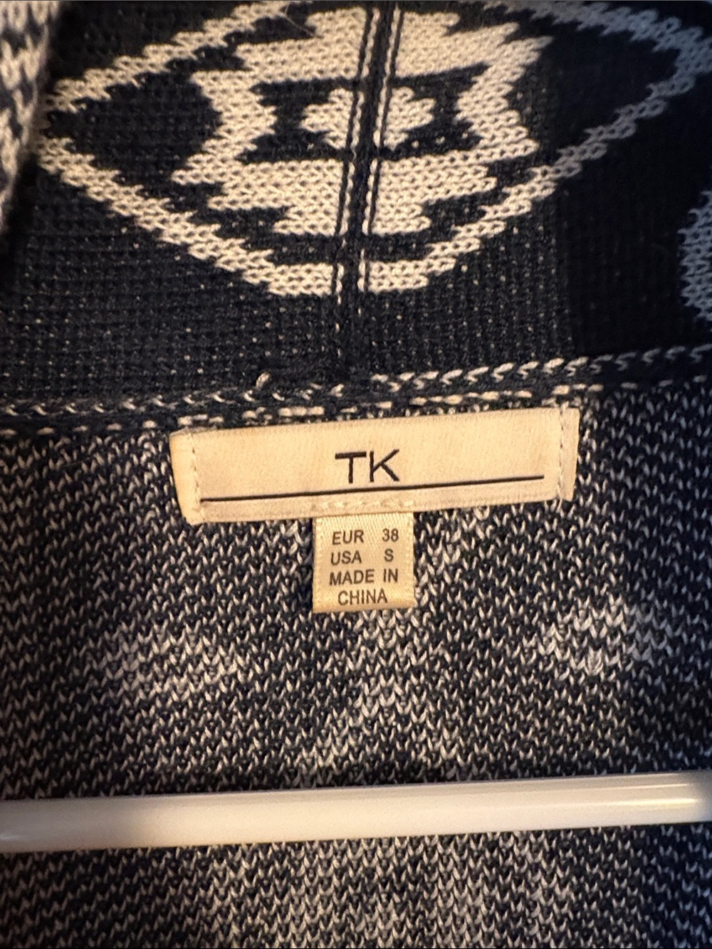 Navy & Gray Open-Front Patterned Cardigan - Picture 3 of 5